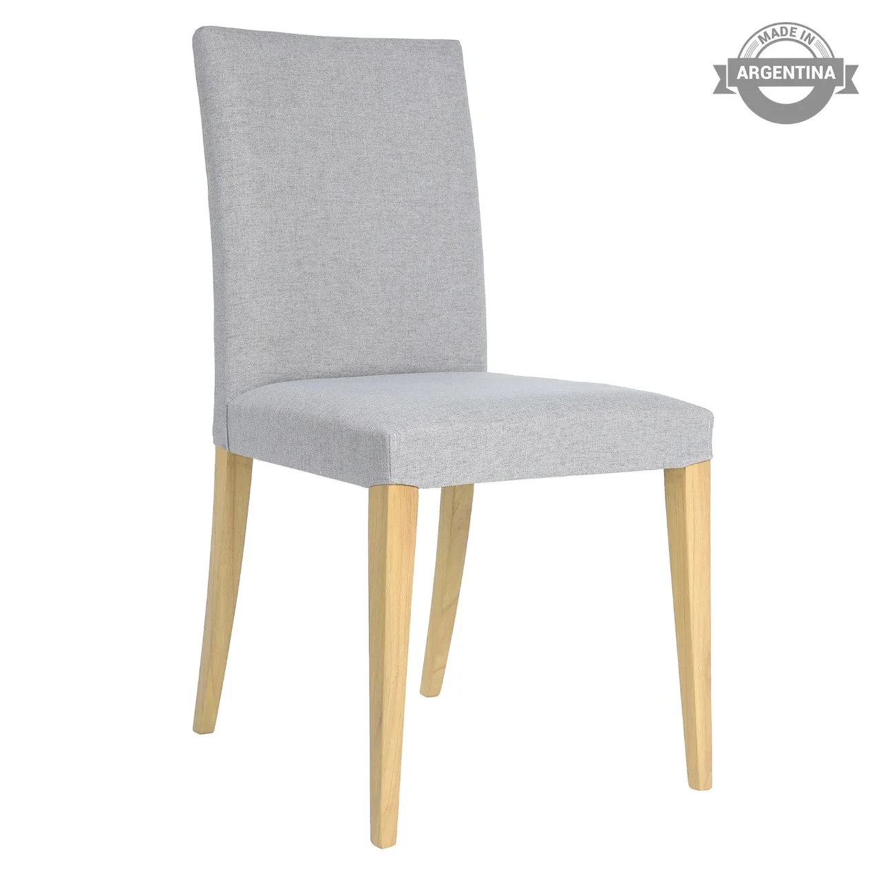 silla berlin tapizada color crudo y estructura natural